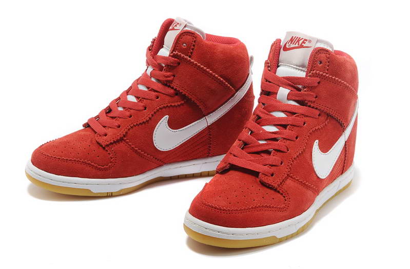 Nike Chaussures ascenseur Femmes Dunk Sky Salut Rouge Blanc (2)